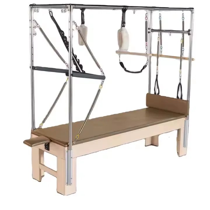 Pilates Reformer Machine with Maple Wood Frame for Studio & Home Workouts