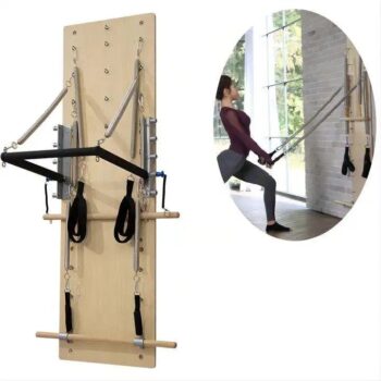 Maple Wood Pilates Wall Unit with 8 Piano Wire Springs for Home & Studio Use