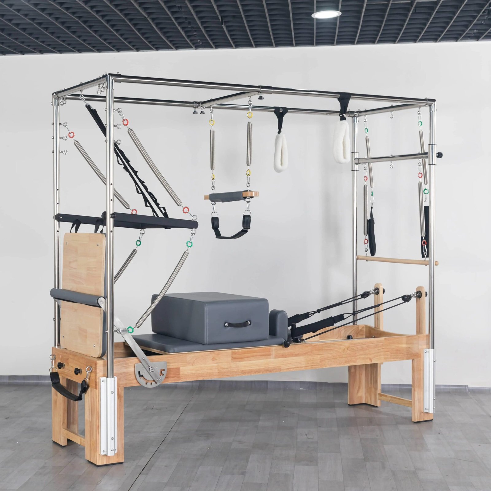 3-in-1 Oak Cadillac Bed with Adjustable Resistance for Gym Fitness Studio Training
