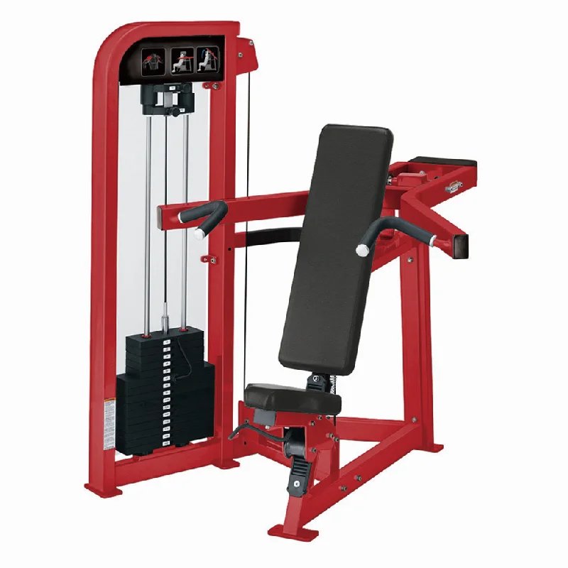 Commercial Plate Load Shoulder Press Machine with Pin Load Selection for Gyms