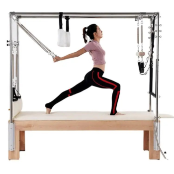 Maple Wood Adjustable Pilates Reformer Cadillac with Full Trapeze for Studio Use