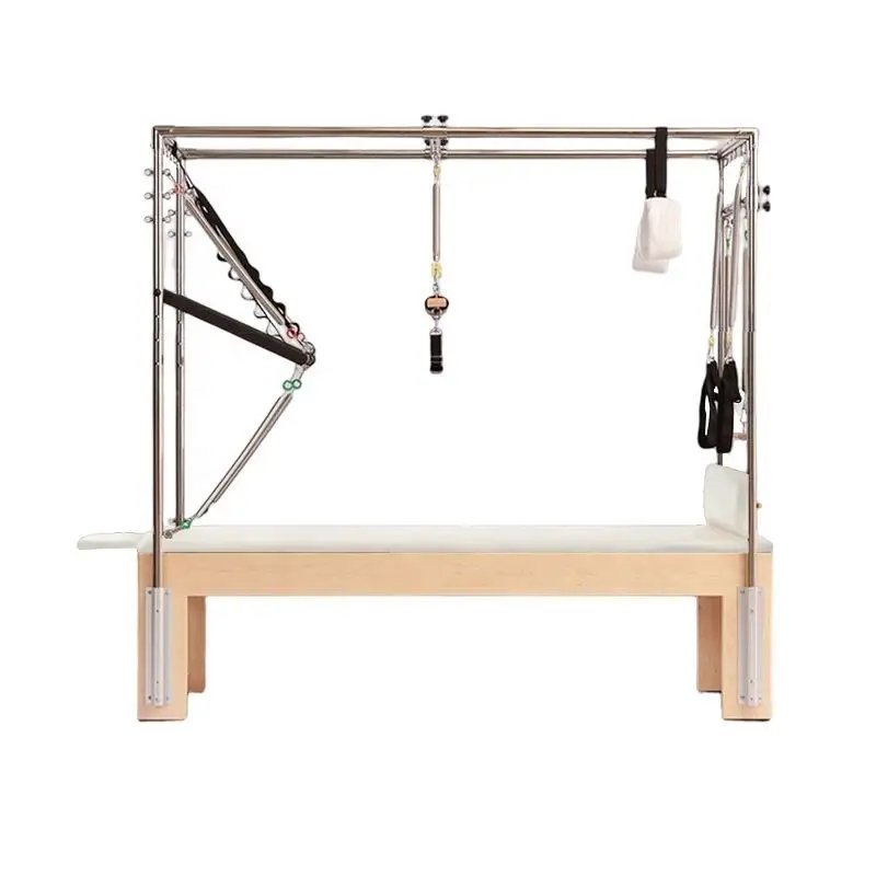 Pilates Reformer Cadillac with Oak Frame for Core Strength Training & Flexibility