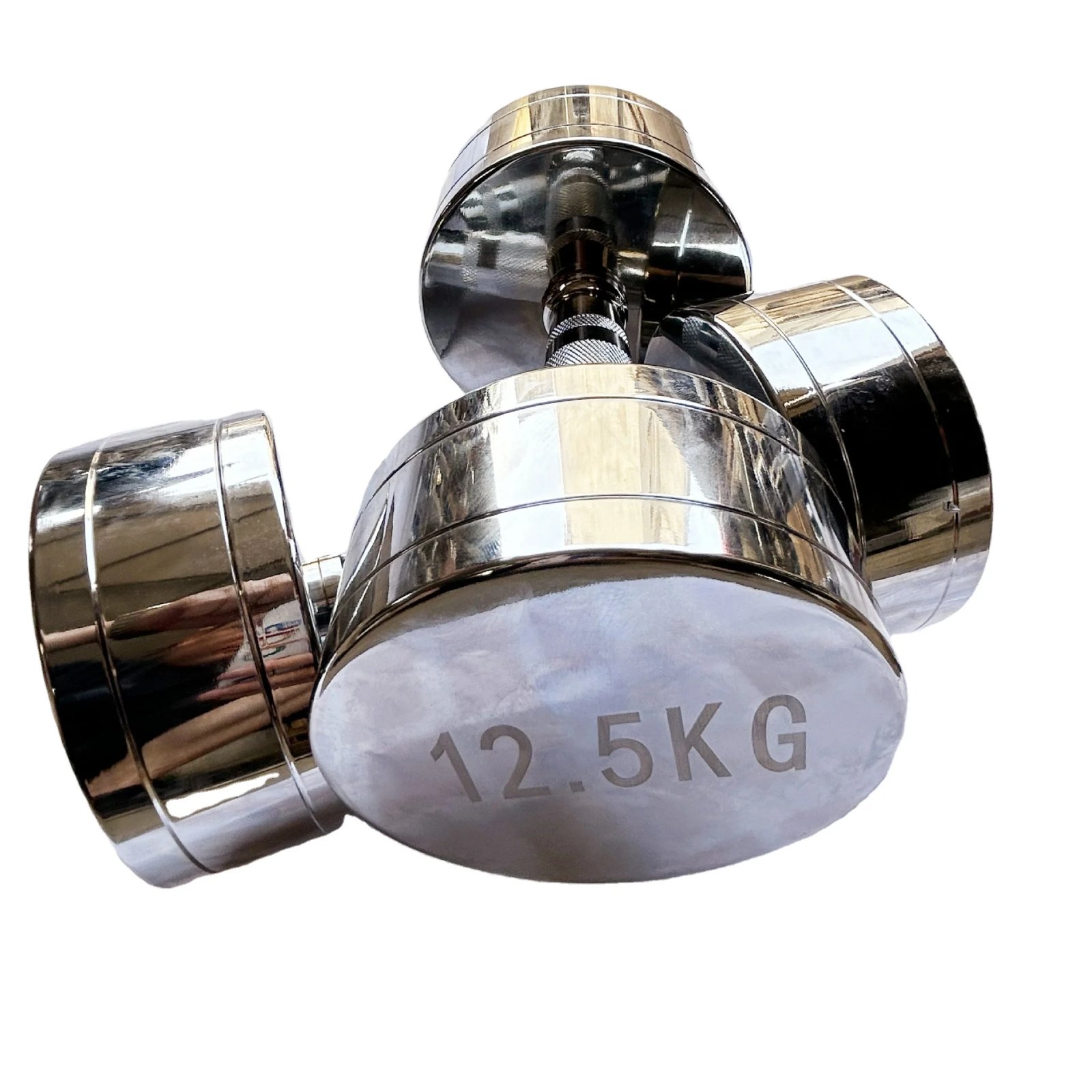 Chrome Electroplated Steel Dumbbells 15KG-50KG for Commercial Gym Strength Training