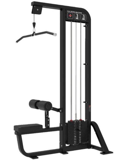 Adjustable Seated Lat Pulldown Machine with Pin Load Selection for Chest & Back Training
