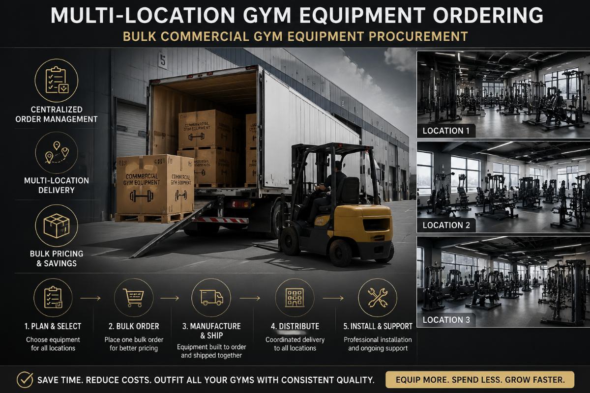 Multi-location gym equipment ordering