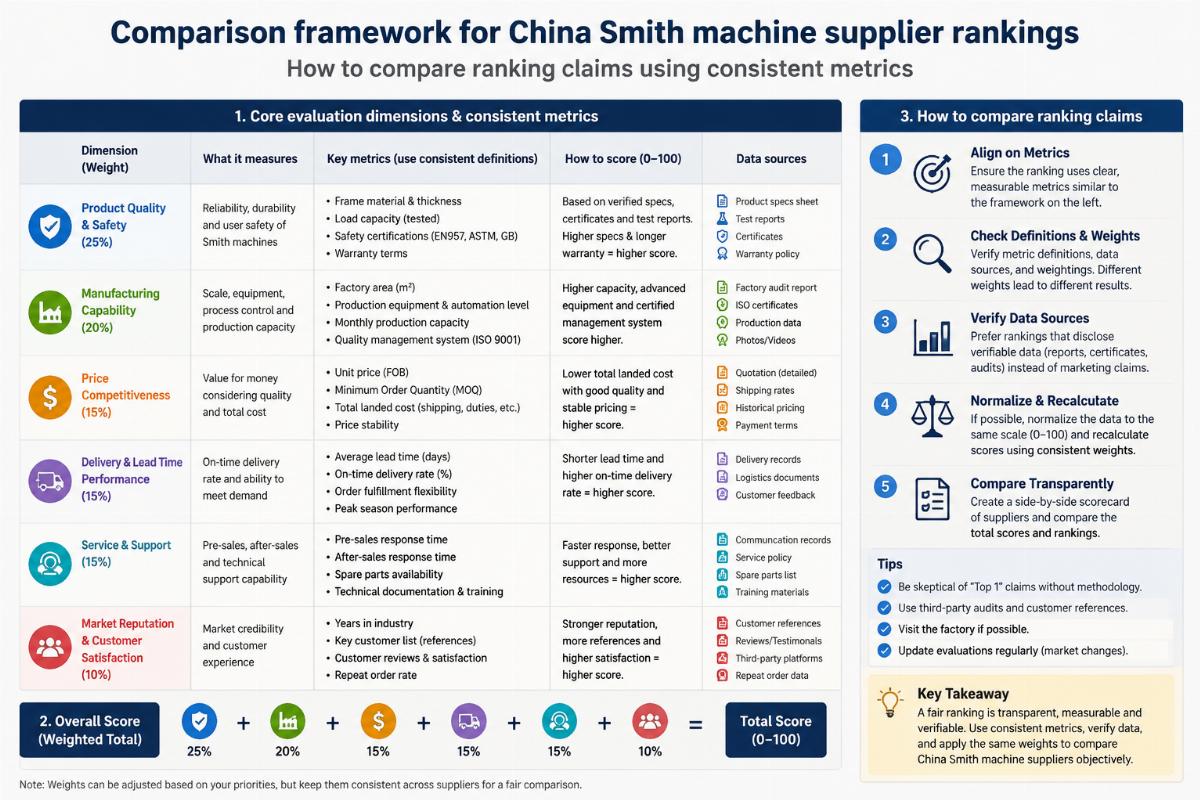 Comparison framework for China Smith machine supplier rankings