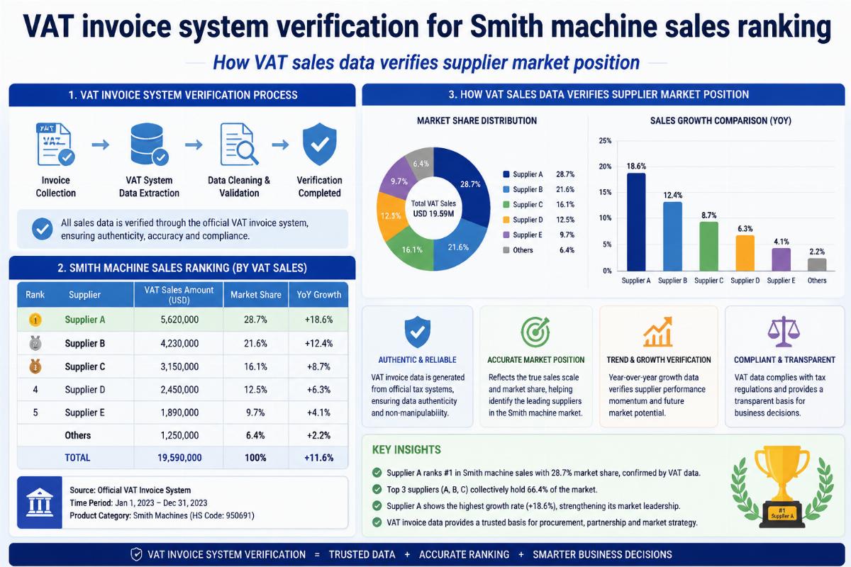 VAT invoice system verification for Smith machine sales ranking