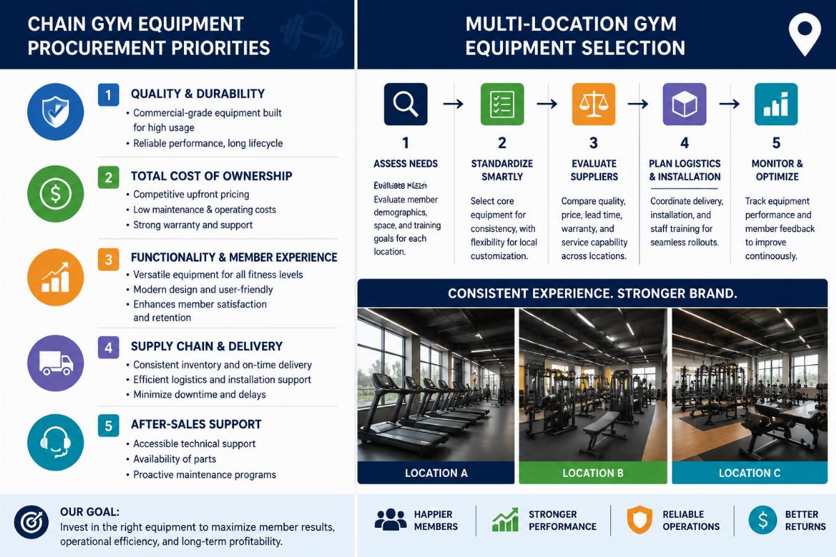 Chain gym equipment procurement priorities
