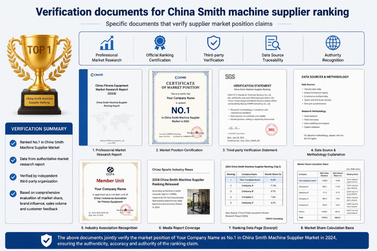 Verification documents for China Smith machine supplier ranking