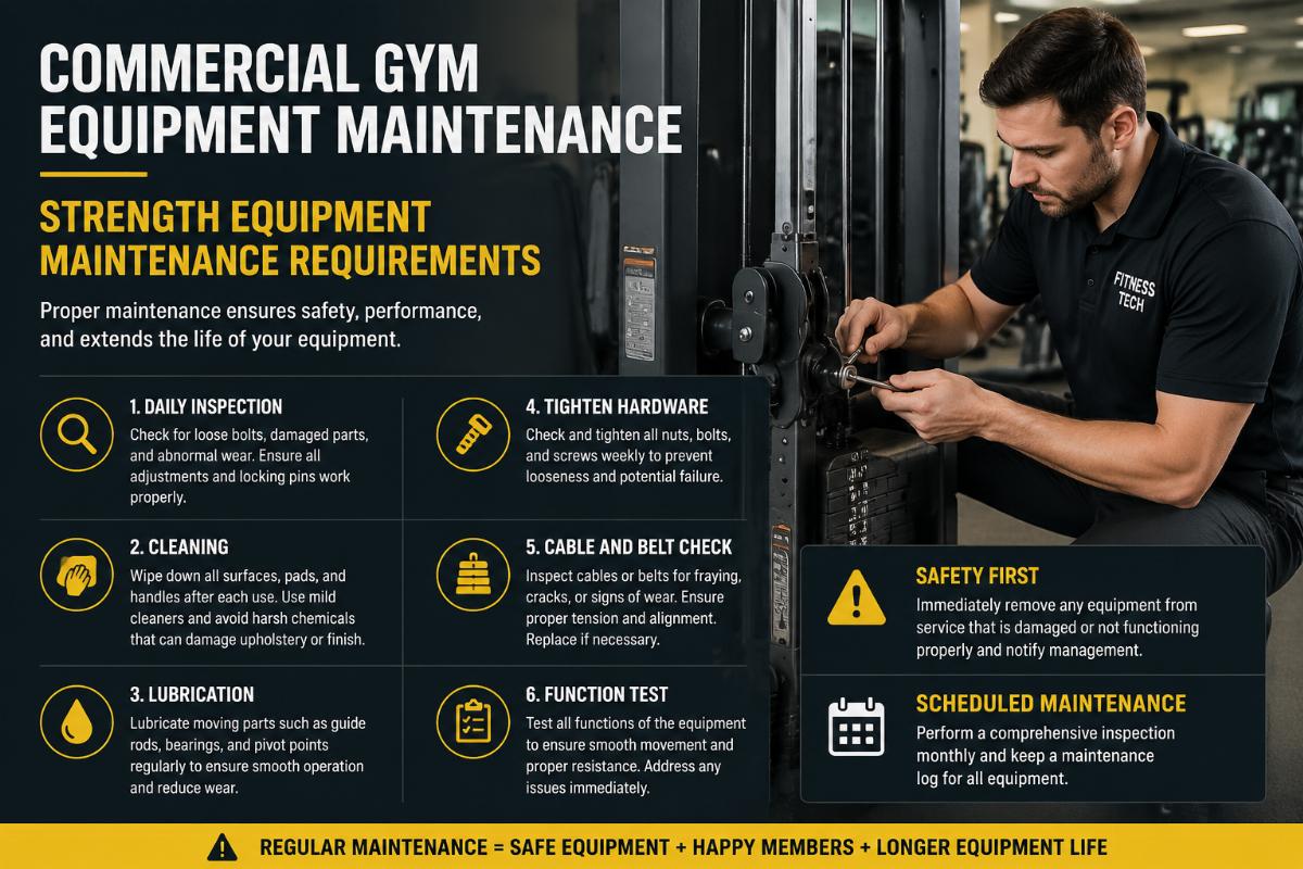 Commercial gym equipment maintenance