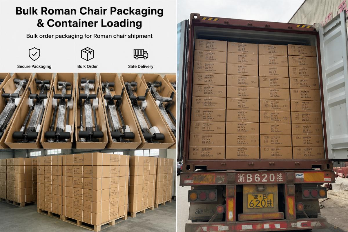 Bulk Roman chair packaging and container loading