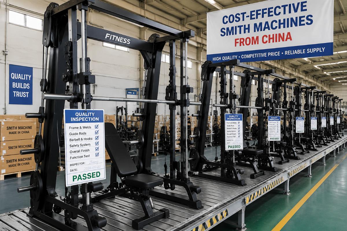 Full Smith machine unit on a factory production line with quality inspection tags