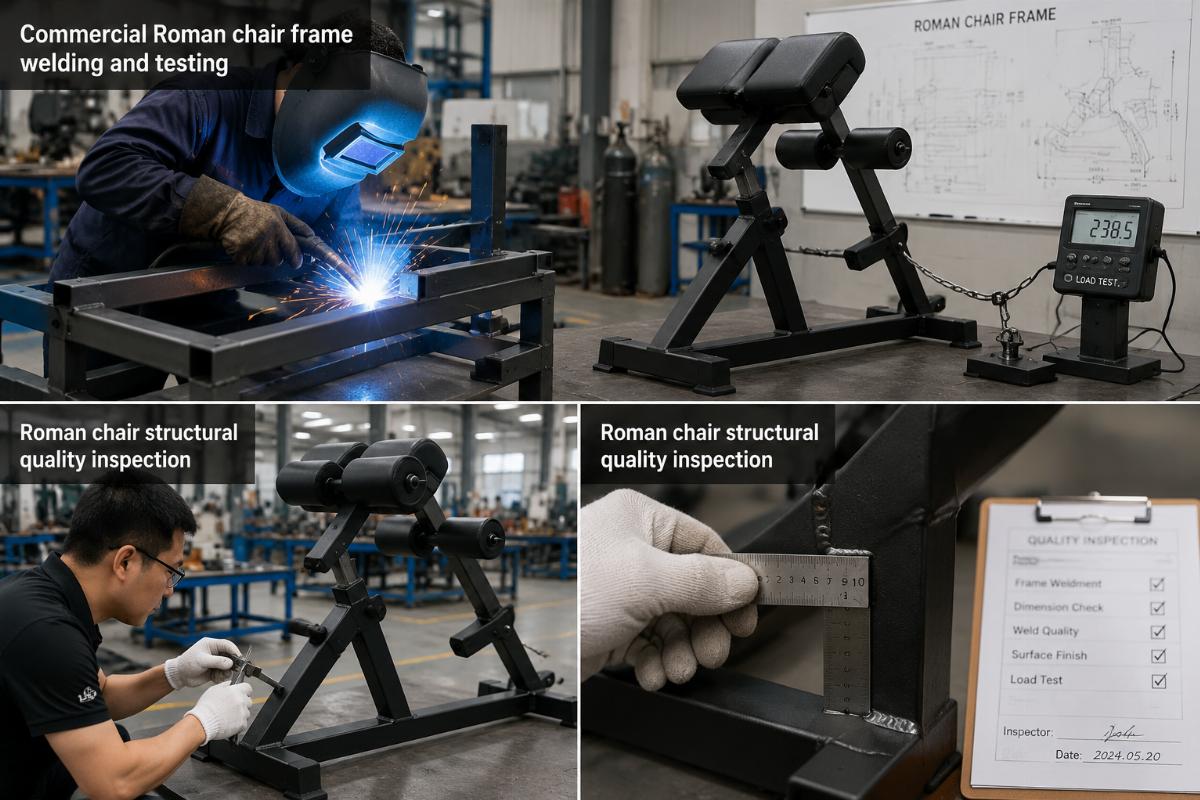 Commercial Roman chair frame welding and testing